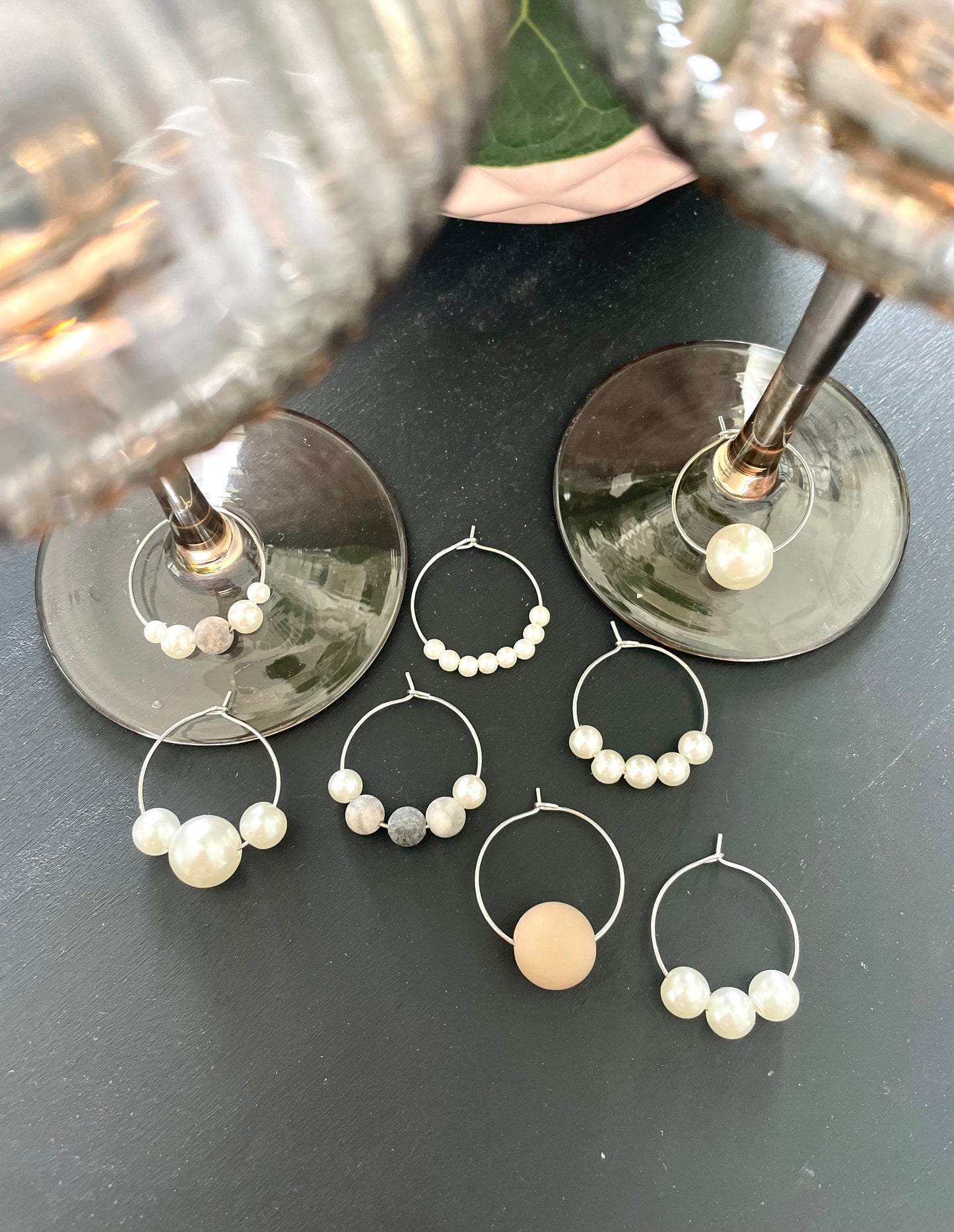 Wine glass charms “PearlMix” (8 pcs)