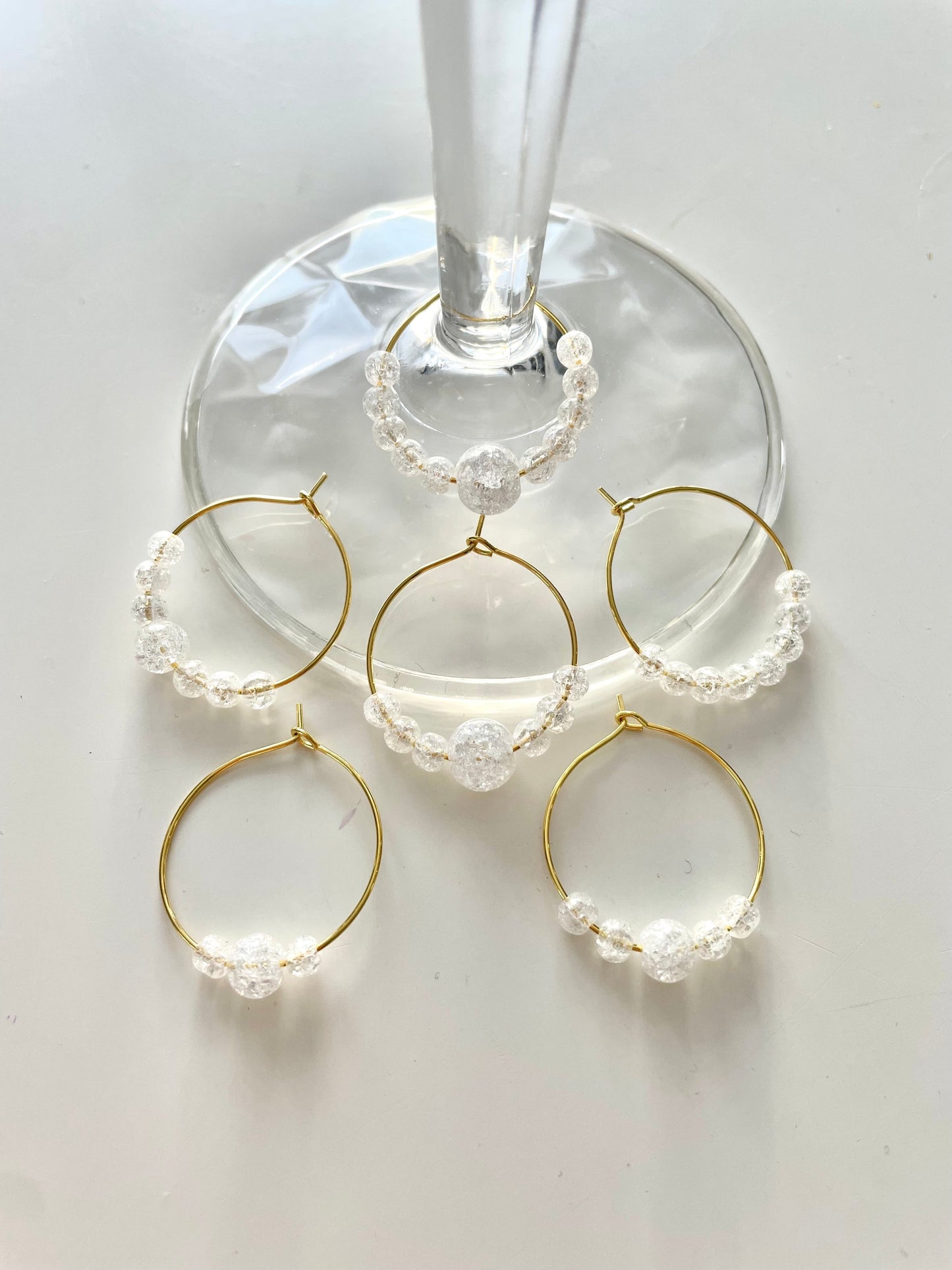 Wine glass charms "Glass beads" (6 pcs)