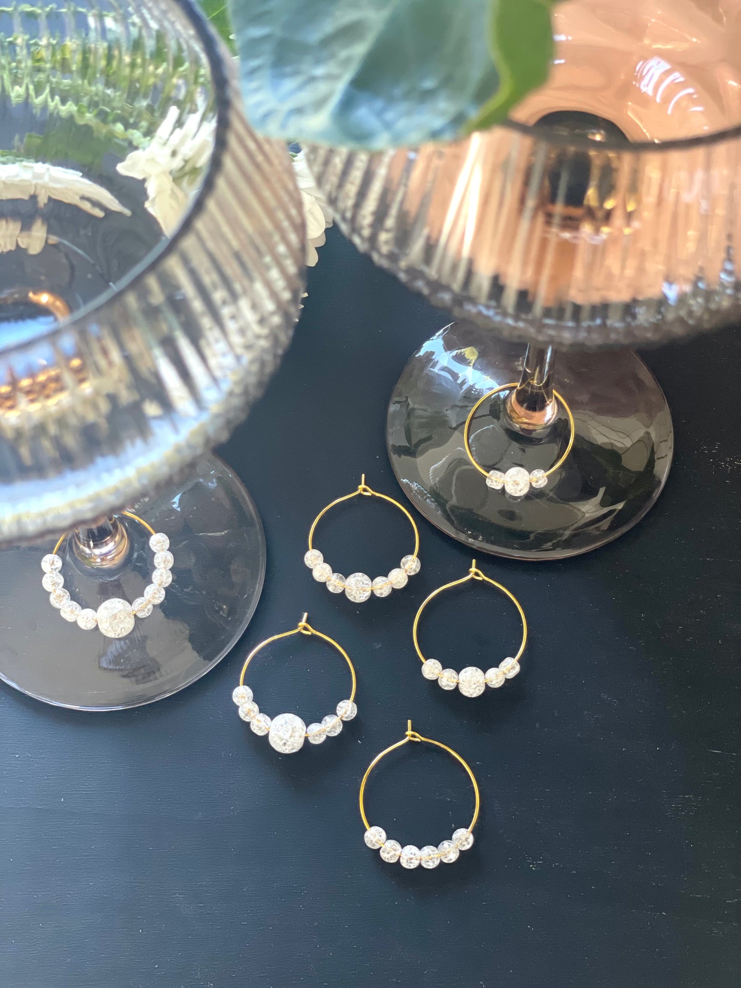 Wine glass charms "Glass beads" (6 pcs)