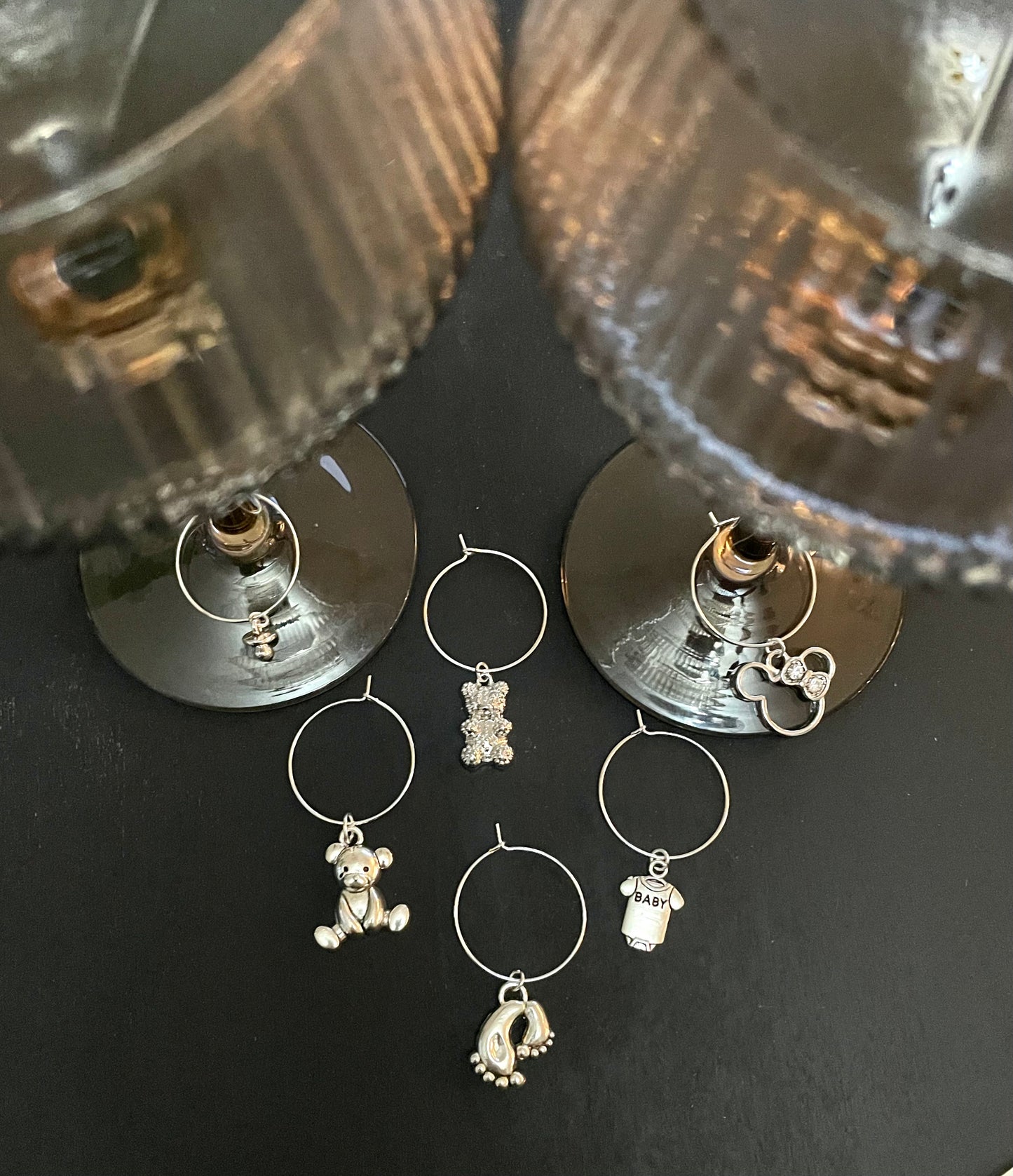 Wine glass charms BABYSHOWER (6pcs)