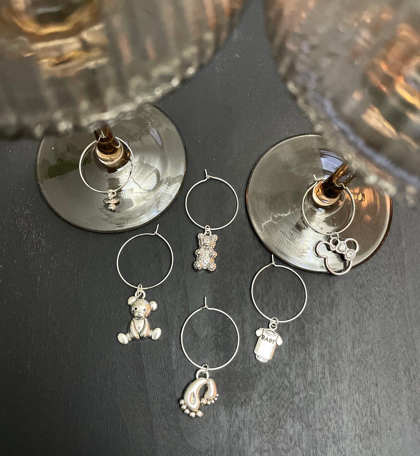 Wine glass charms BABYSHOWER (6pcs)