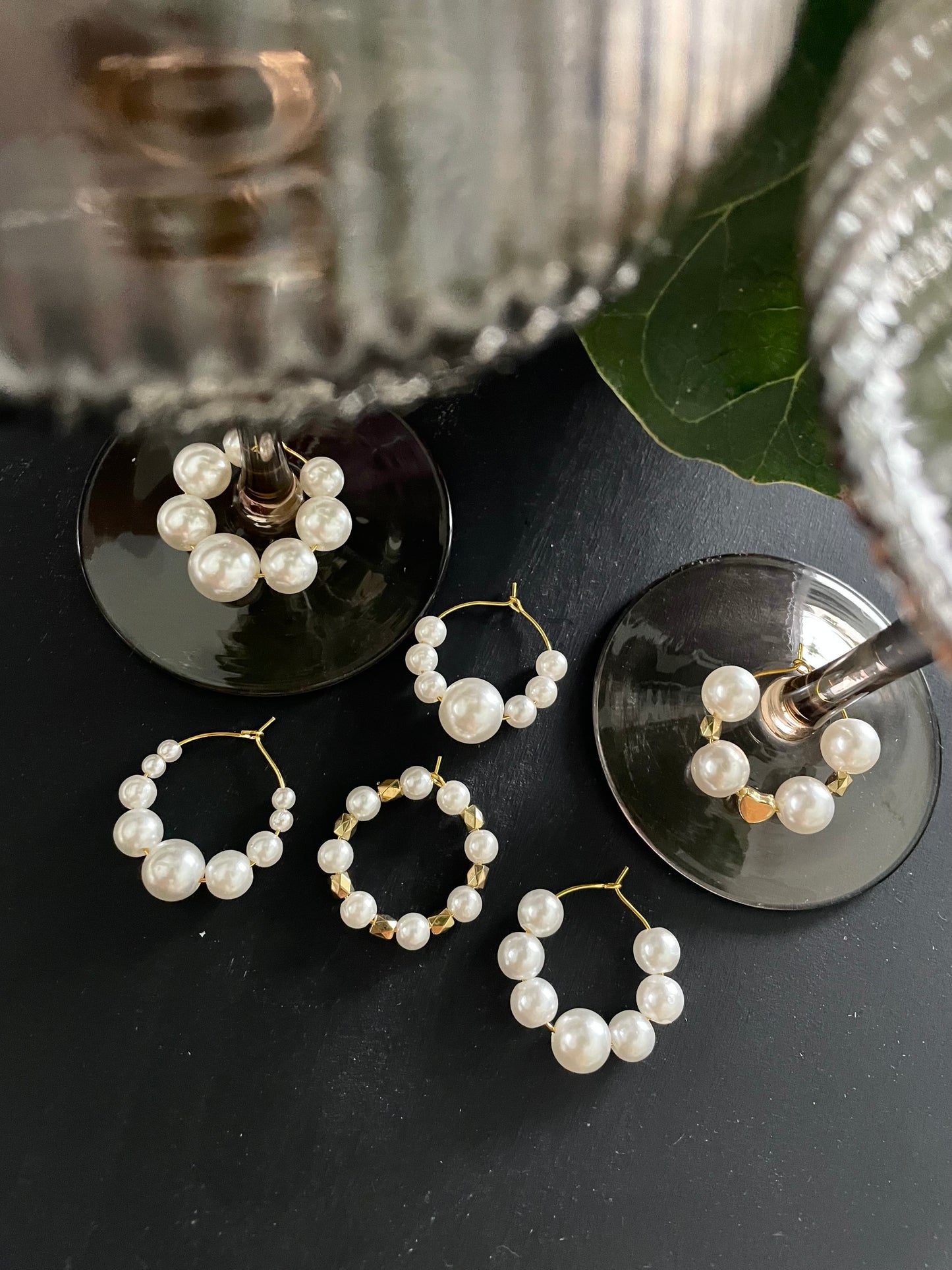 Wine glass charms “Pearl lux” (6pcs)