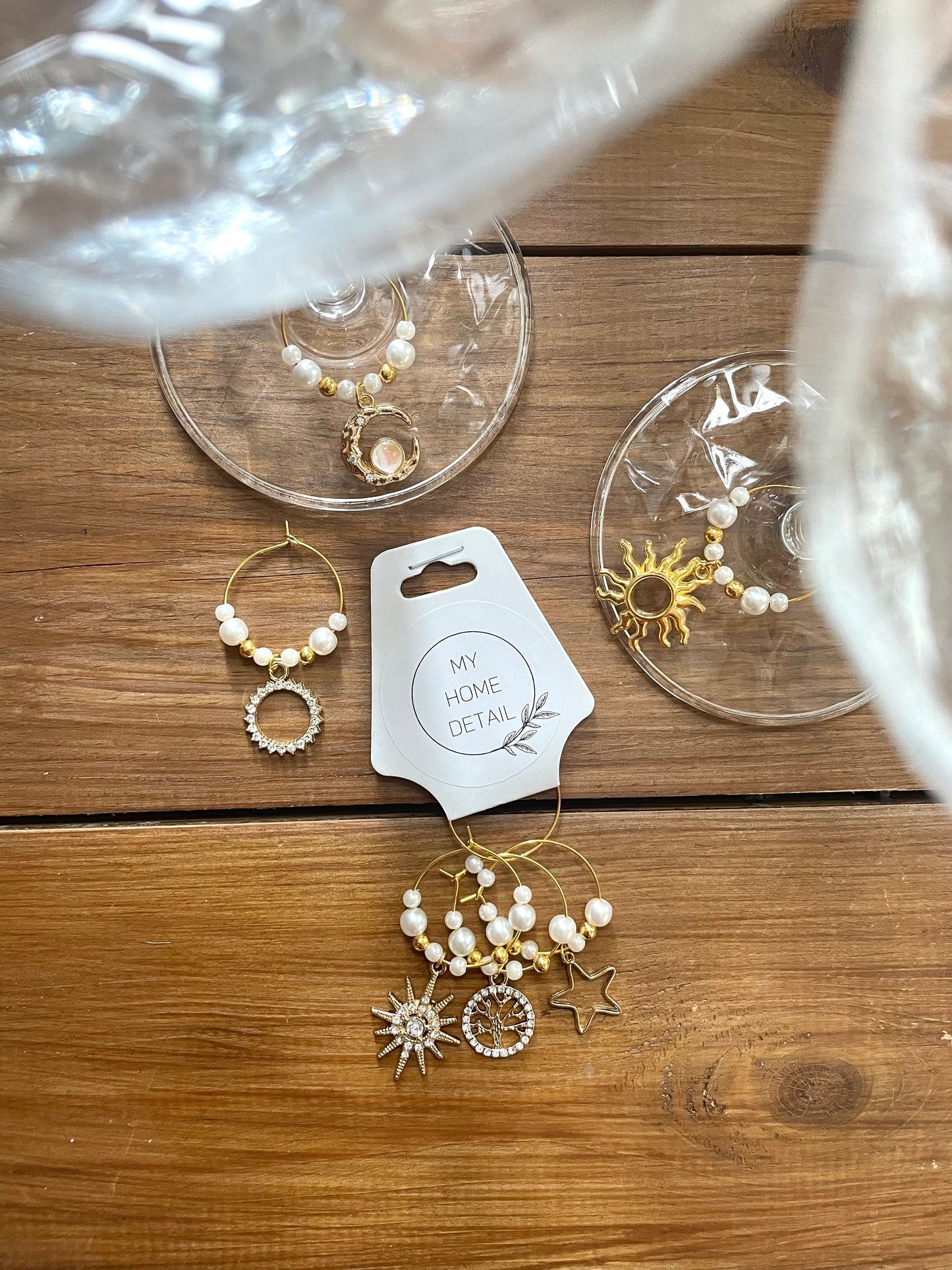 Wine glass charms “Rising sun” (6 pcs)