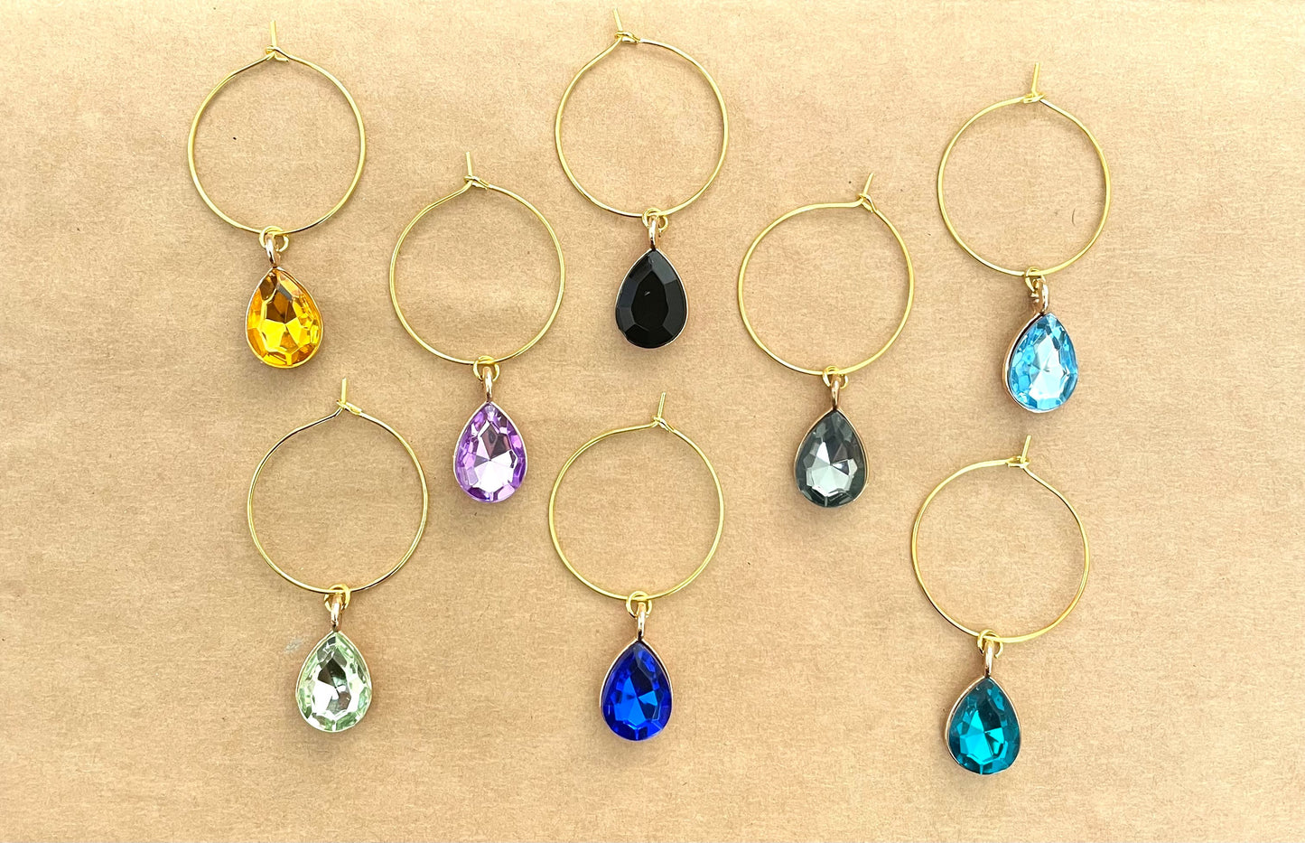 Wine glass charms "Tears" (8 pcs)