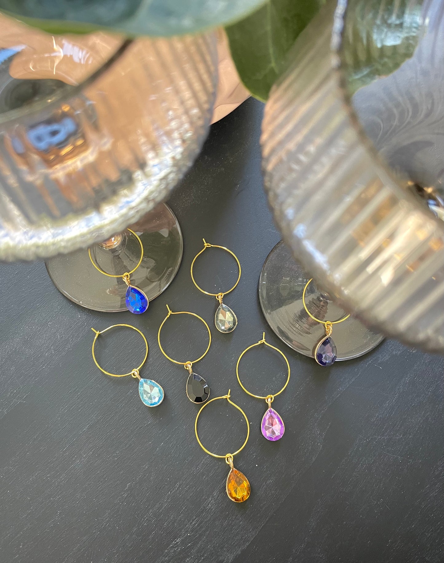 Wine glass charms "Tears" (8 pcs)