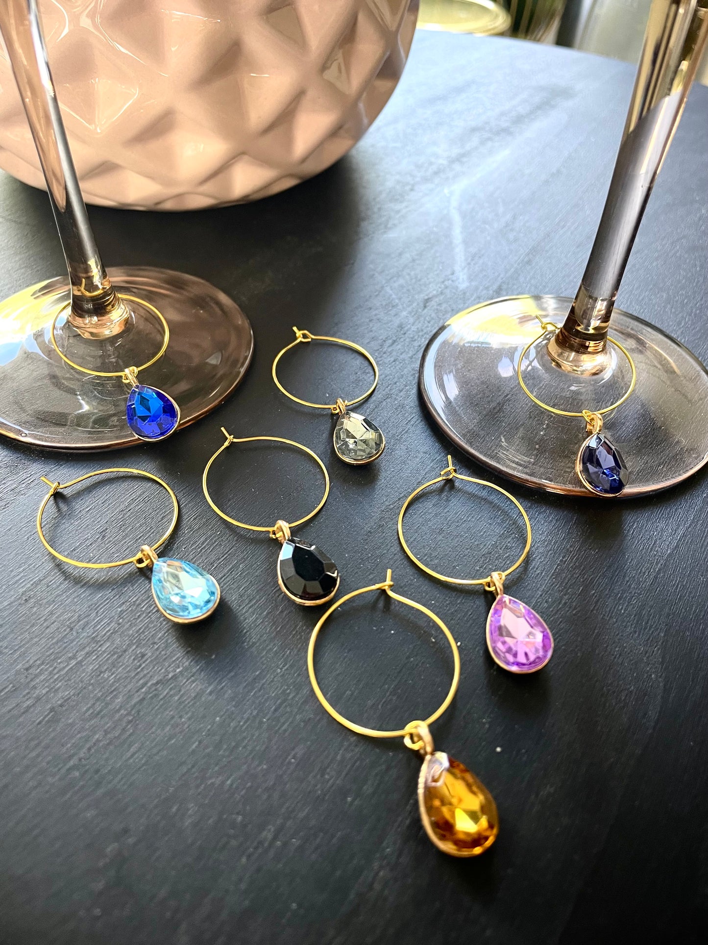 Wine glass charms "Tears" (8 pcs)