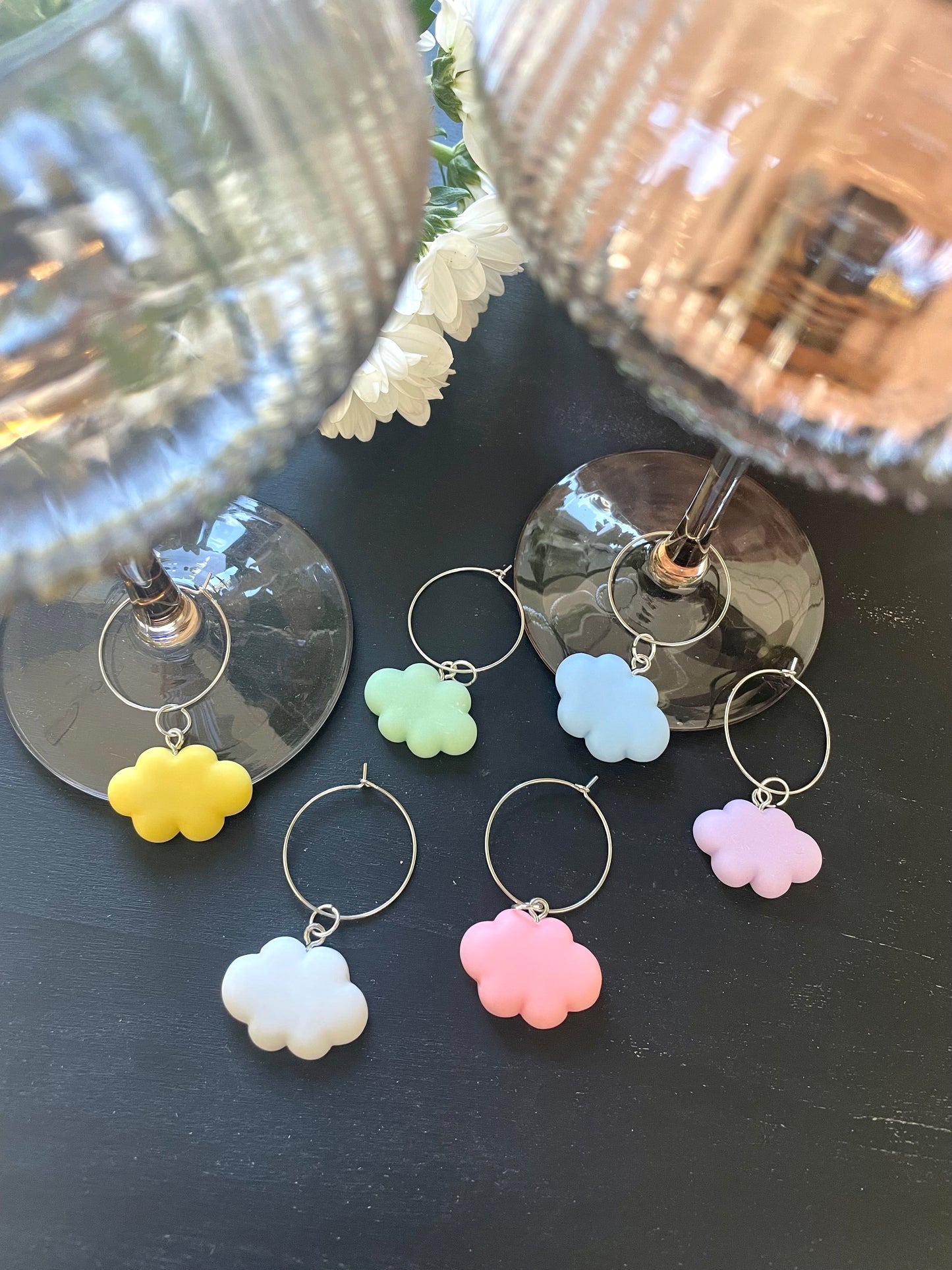 Wine glass charms "Cloud" (6 pcs)