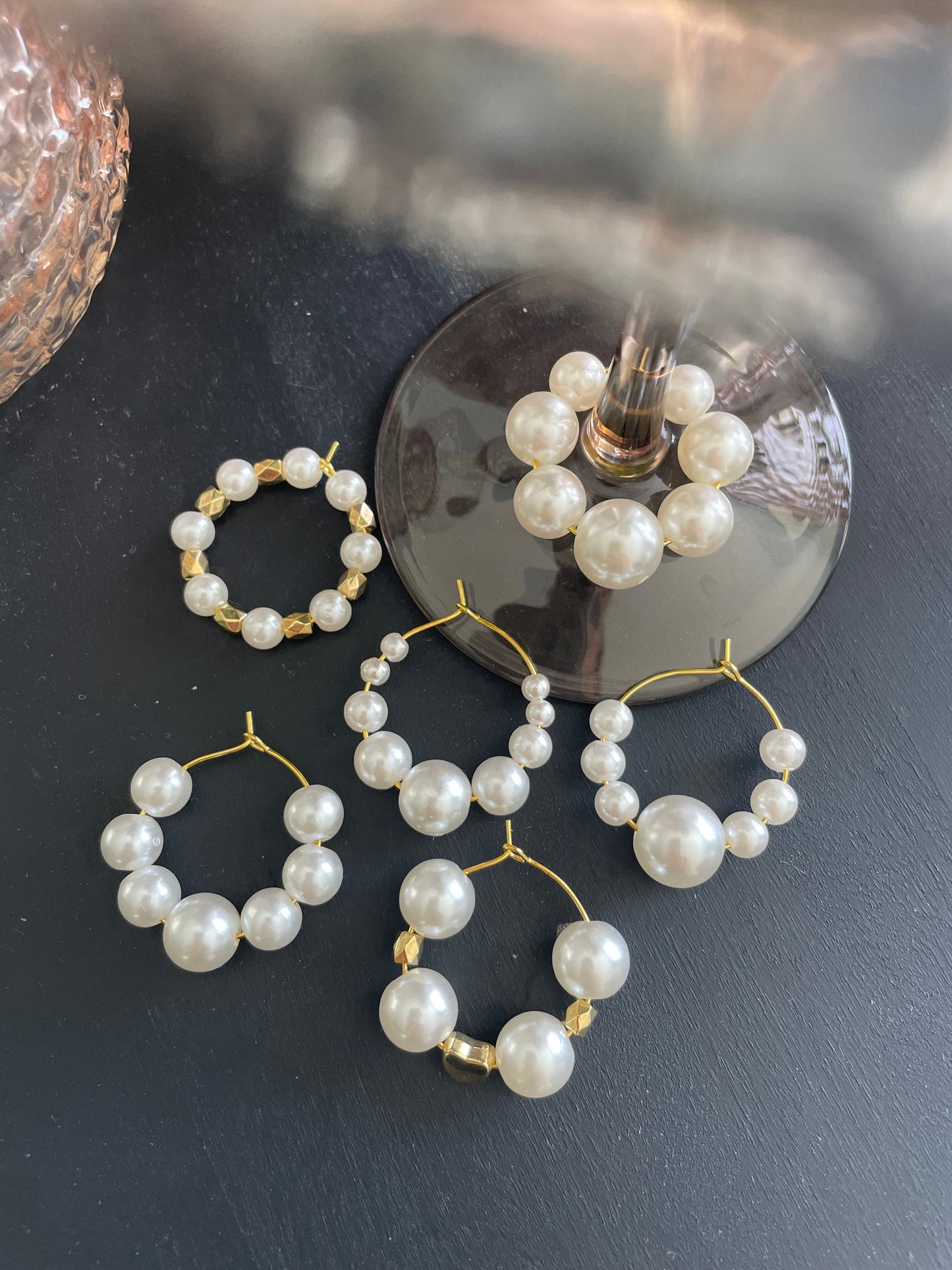 Wine glass charms “Full Pearl” (6pcs)