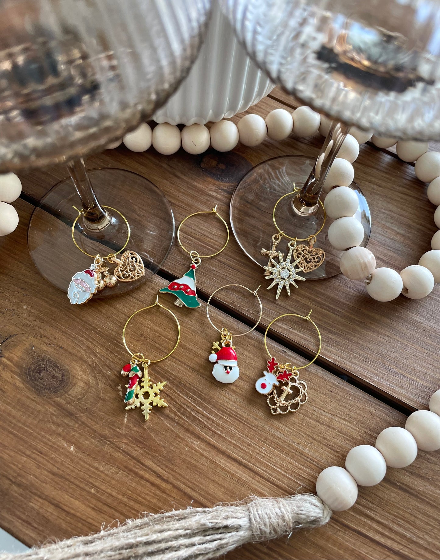Wine glass charms “Christmas” (6pcs)