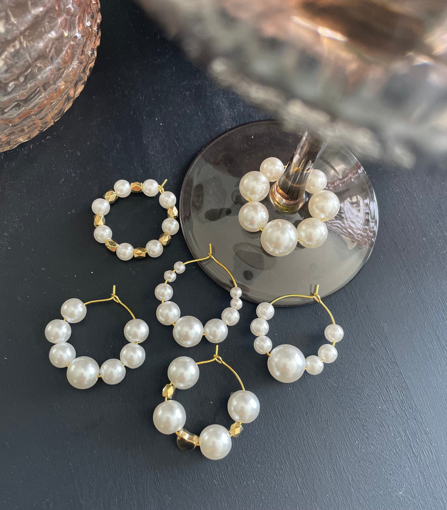 Wine glass charms “Full Pearl” (6pcs)