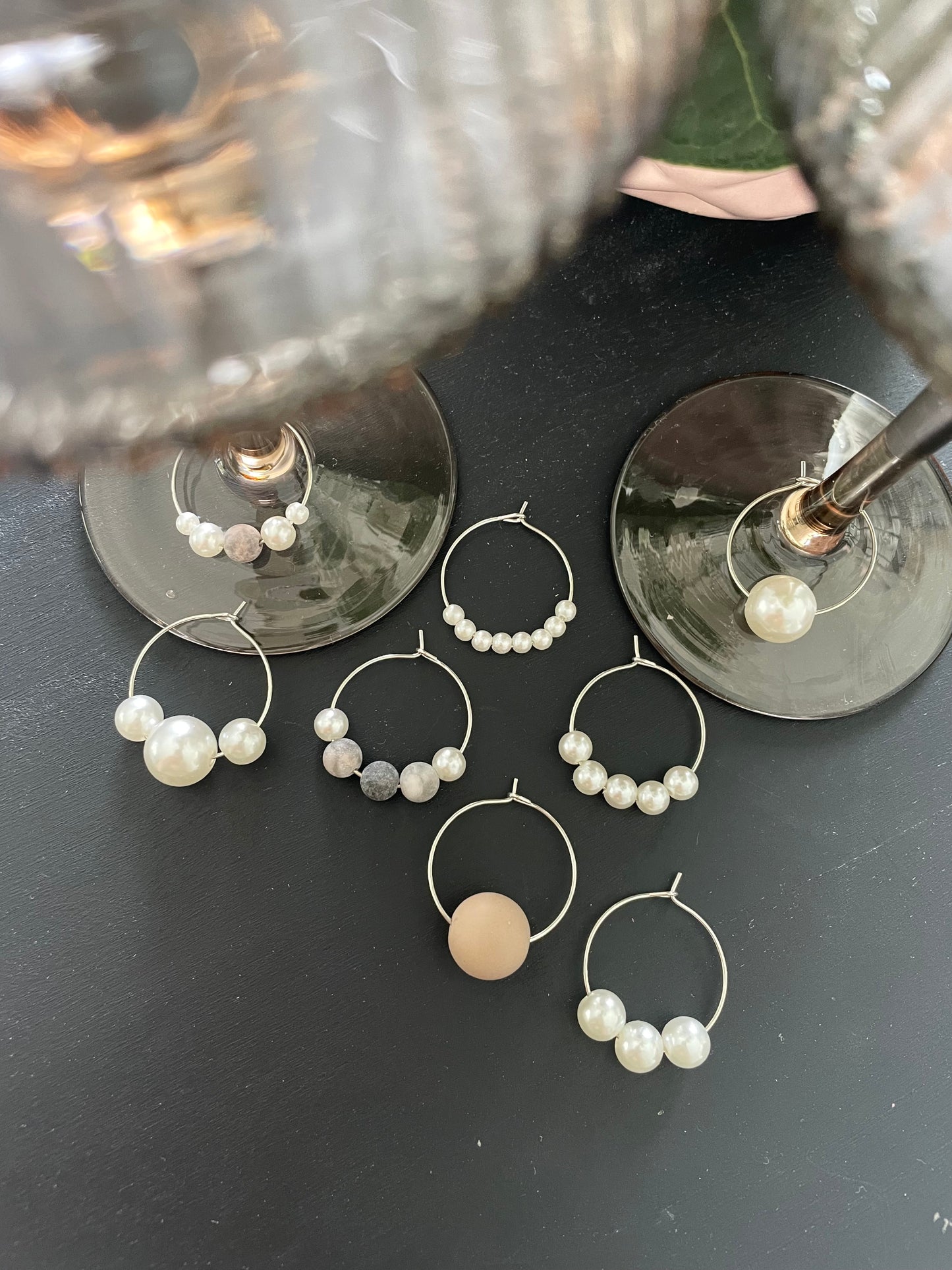 Wine glass charms “PearlMix” (8 pcs)