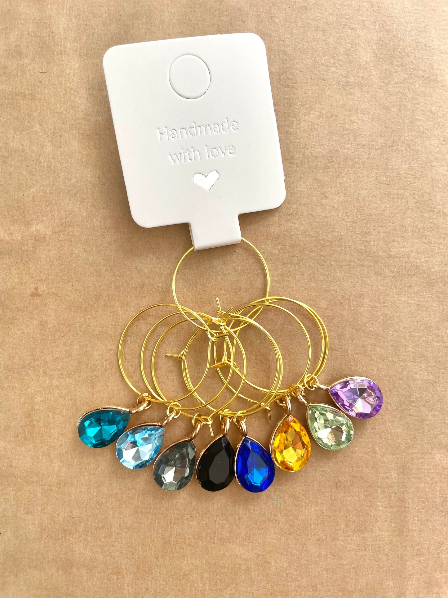 Wine glass charms "Tears" (8 pcs)