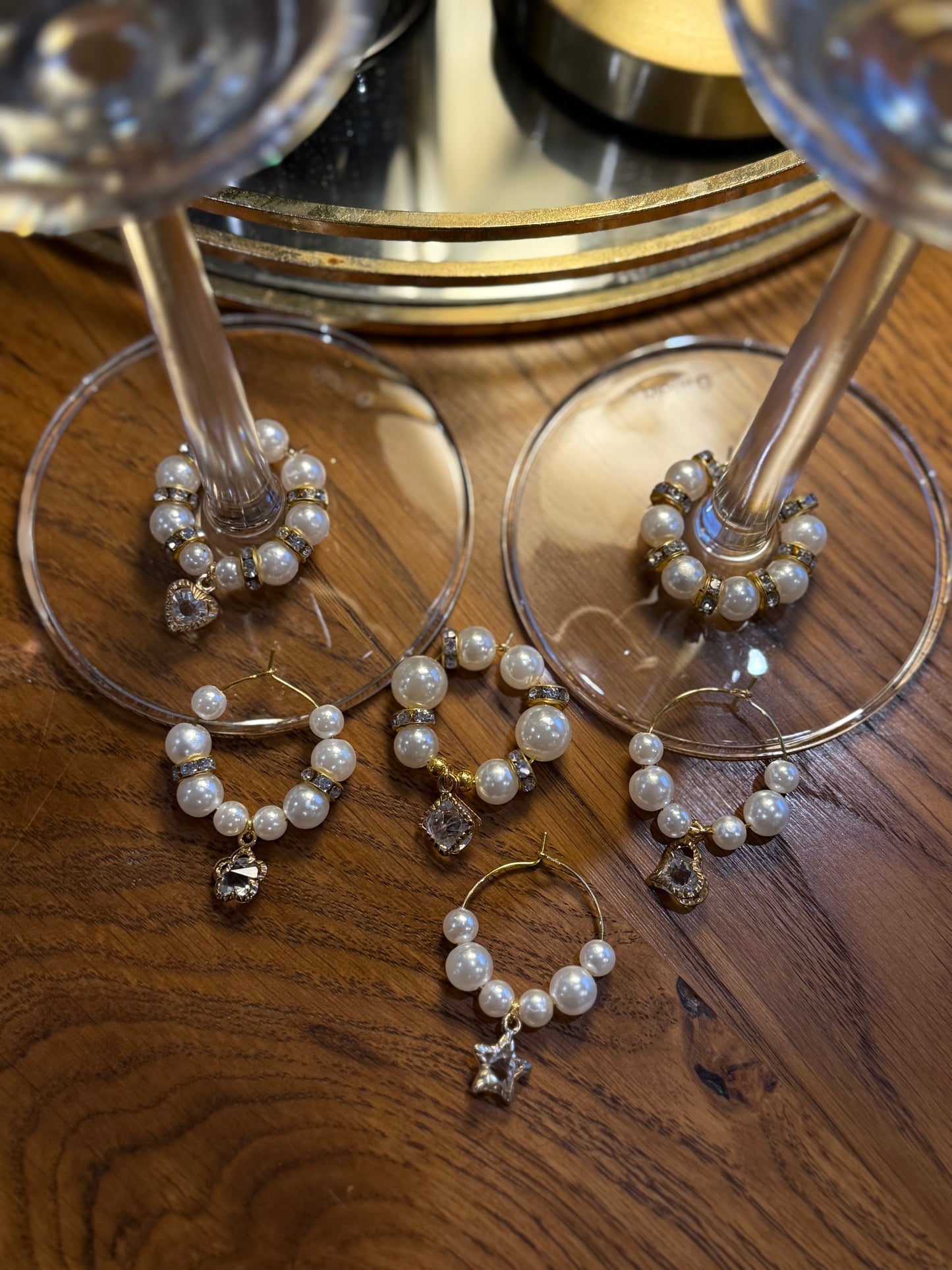 Wine glass charms “Golden Holiday” (6pcs)