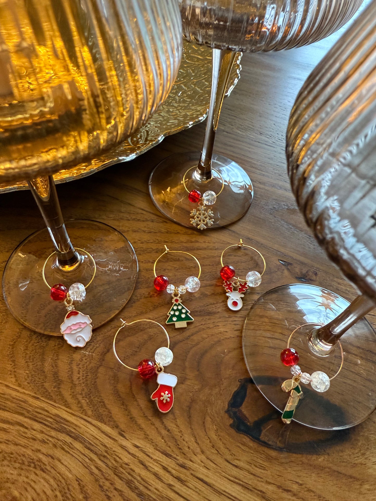 Wine glass charms Dinner party XMAS (6pcs)