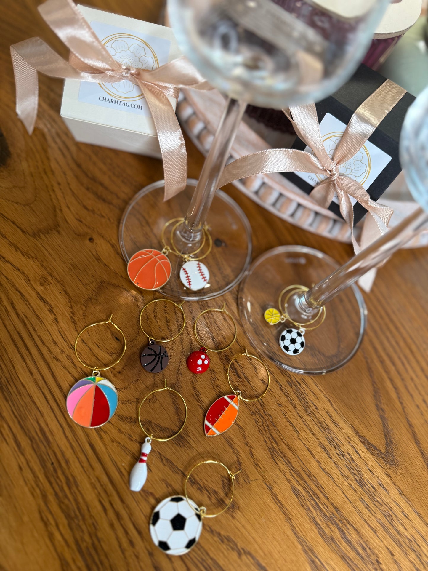 Wine glass charms “Sports”
