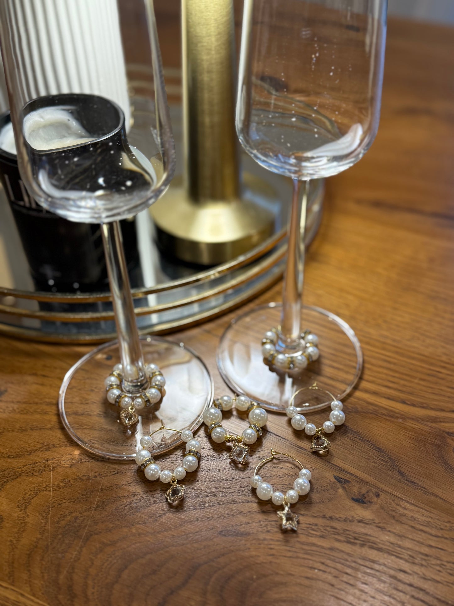 Wine glass charms “Golden Holiday” (6pcs)