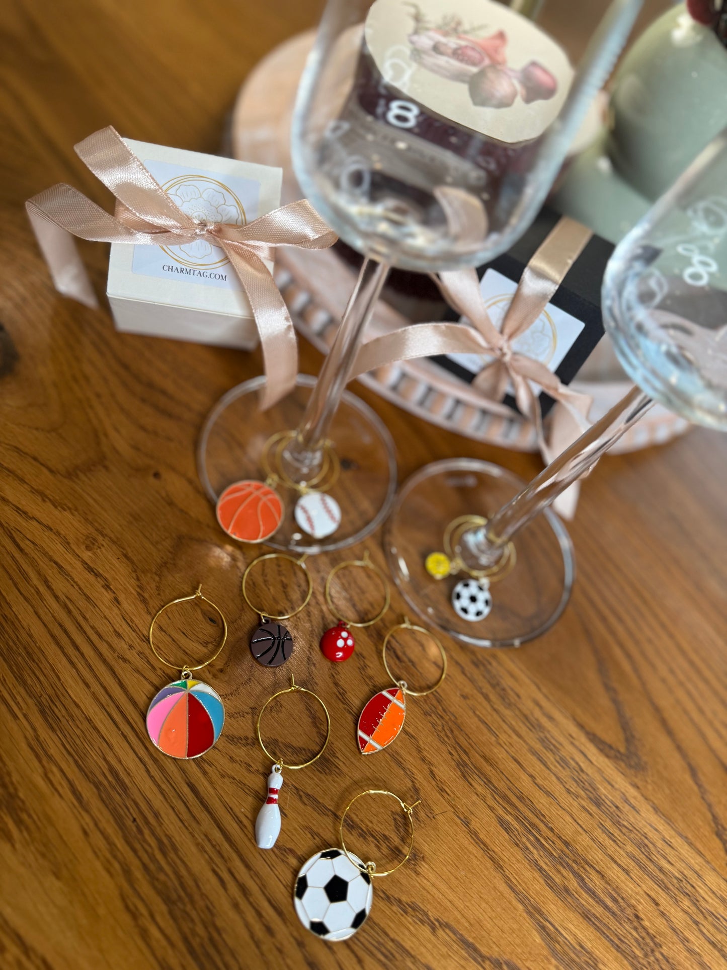 Wine glass charms “Sports”