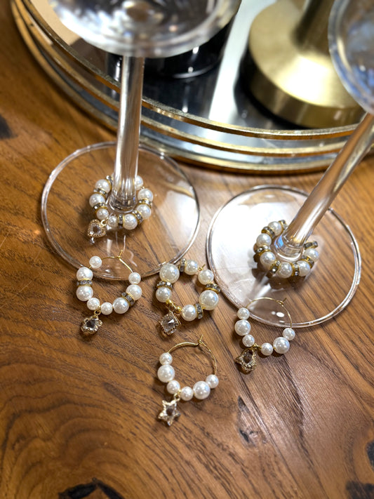 Wine glass charms “Golden Holiday” (6pcs)