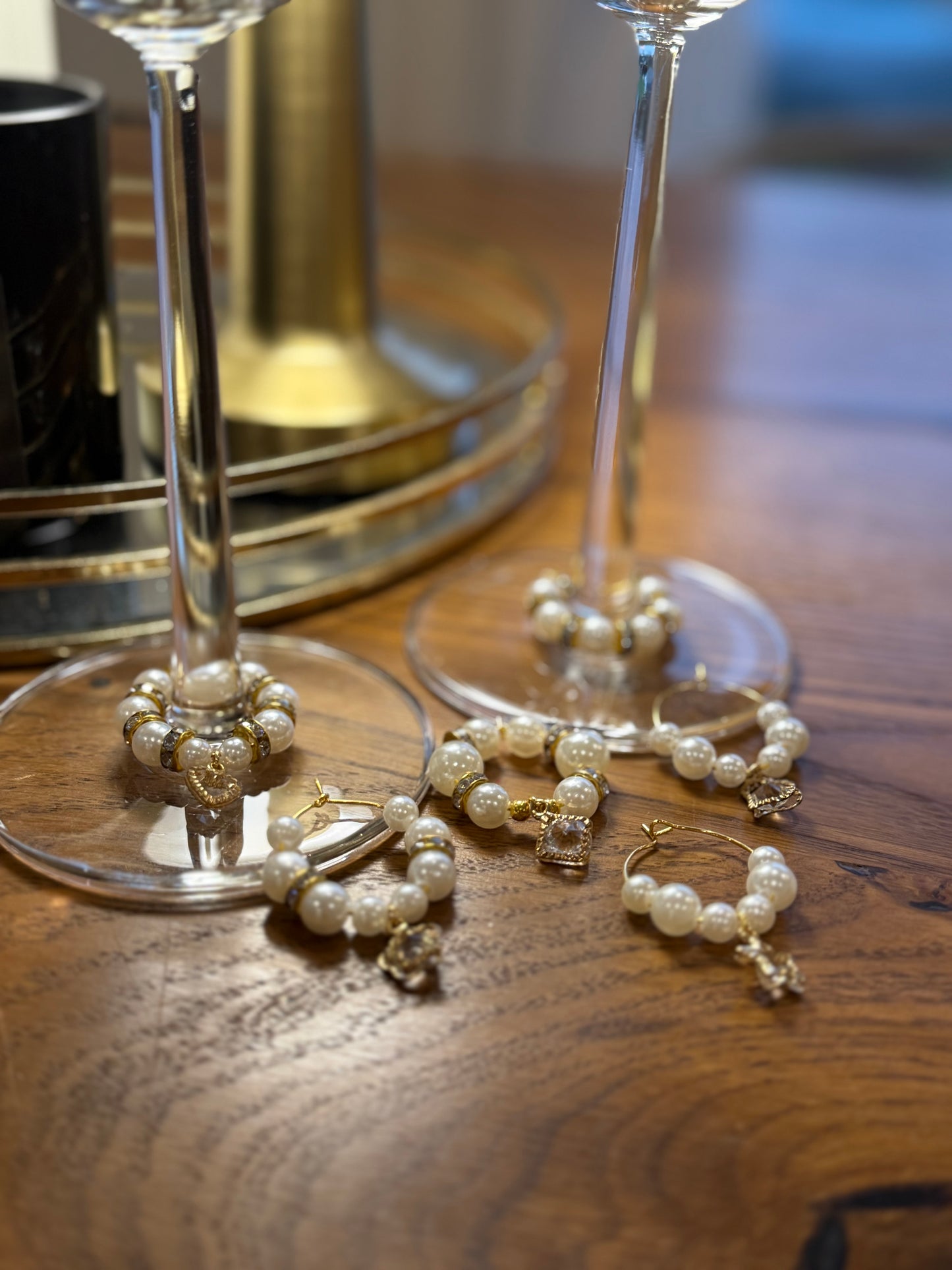 Wine glass charms “Golden Holiday” (6pcs)