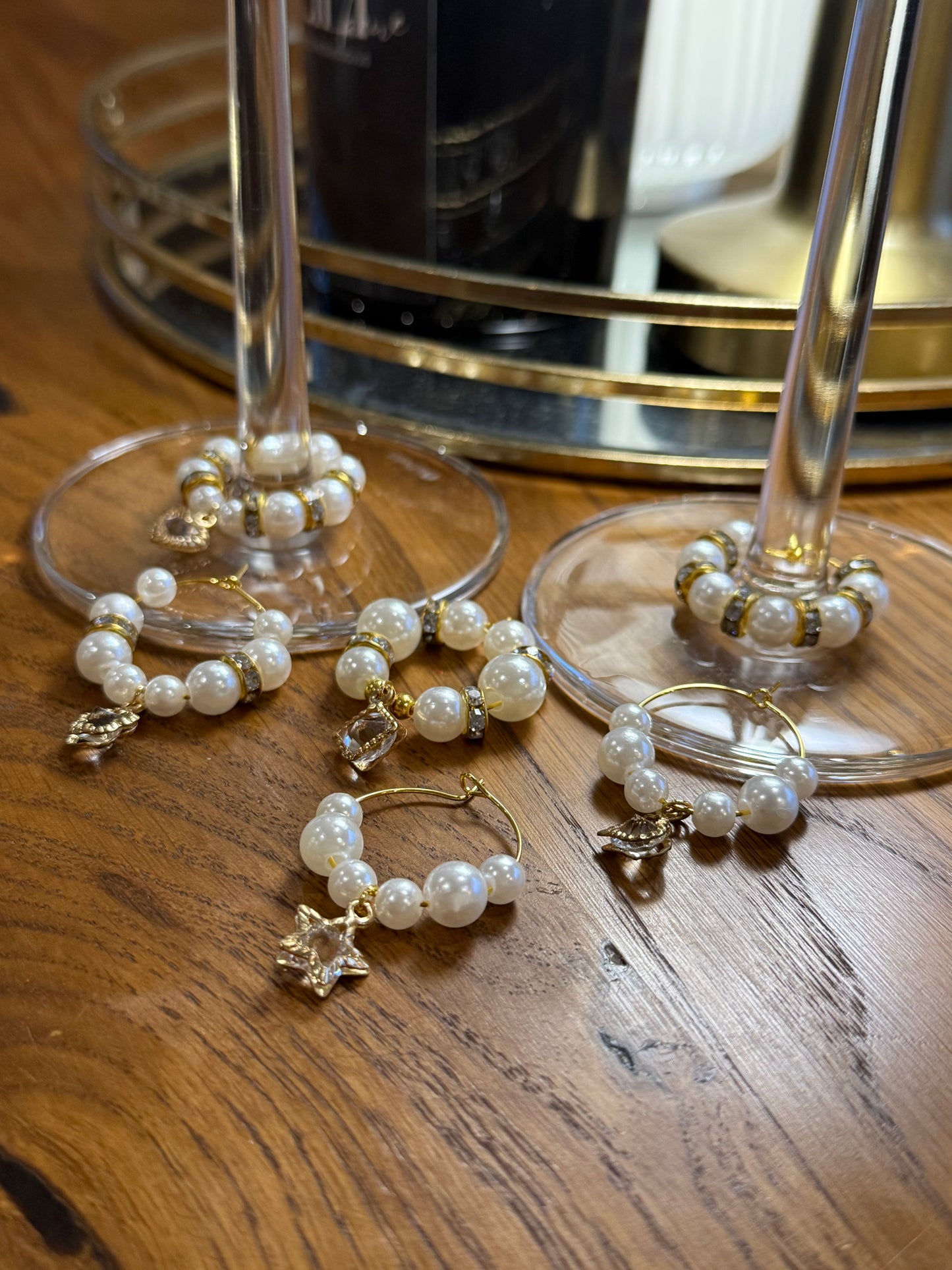 Wine glass charms “Golden Holiday” (6pcs)
