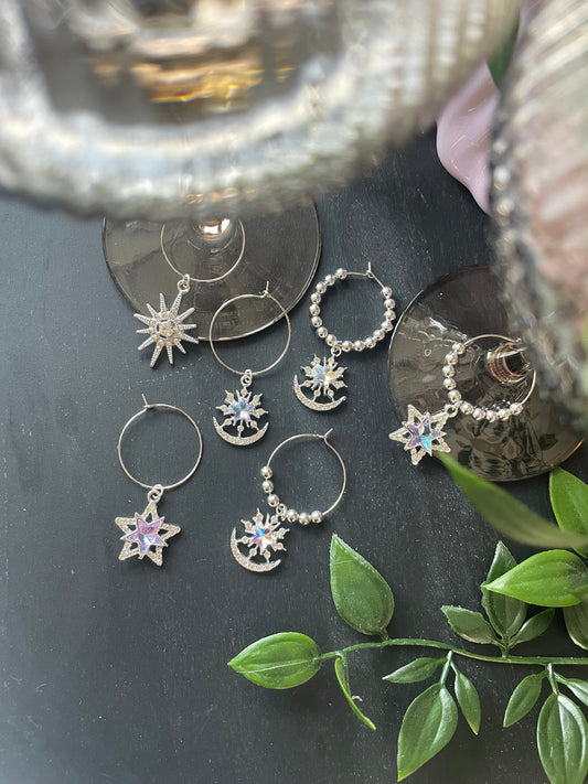 Wine glass charms “White vibe” (6pcs)
