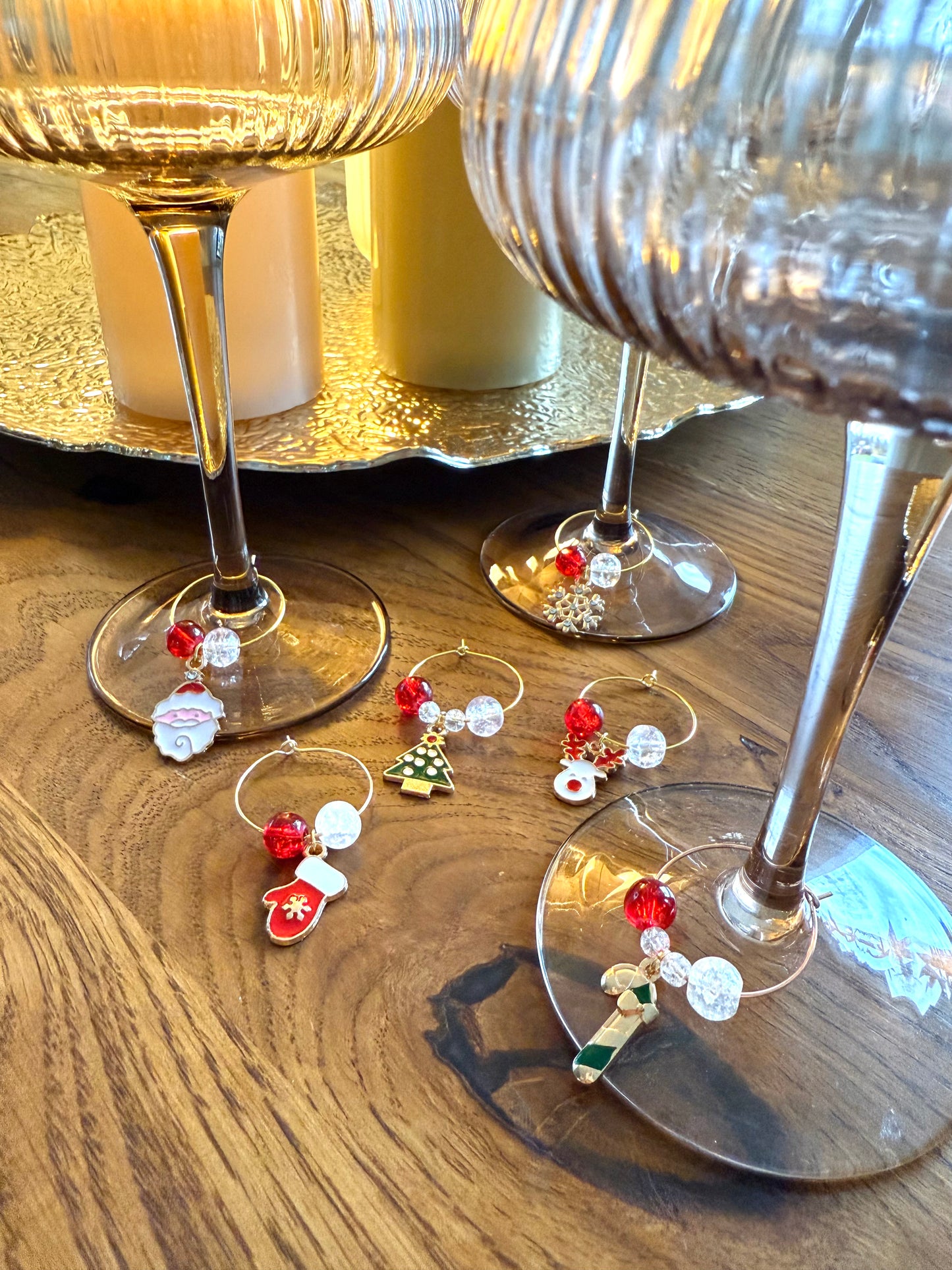 Wine glass charms Dinner party XMAS (6pcs)