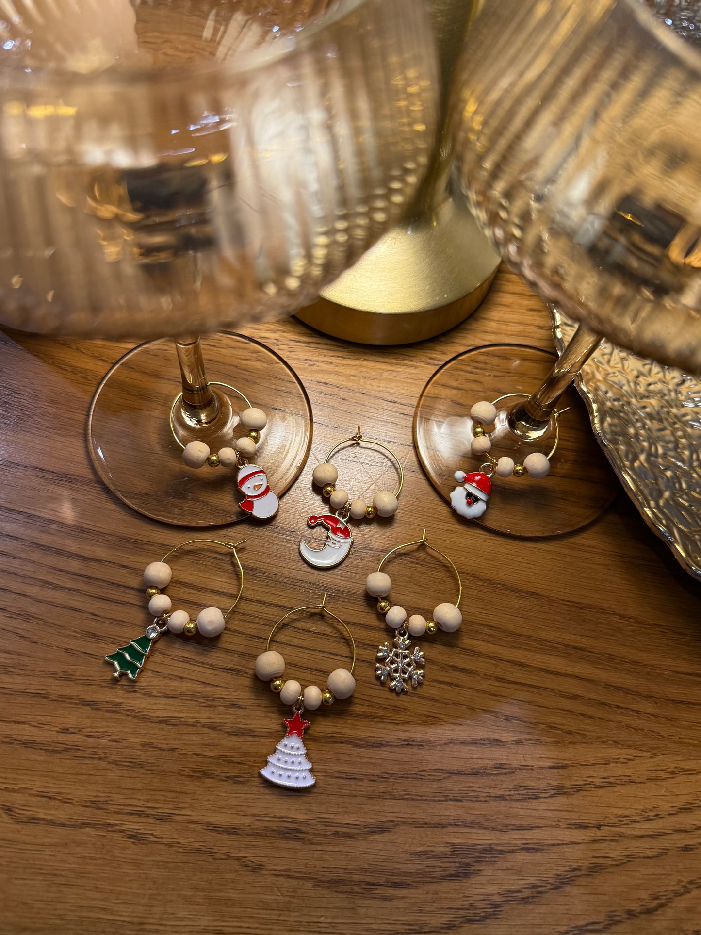 Wine glass charms "Boho Xmas" (6pcs)
