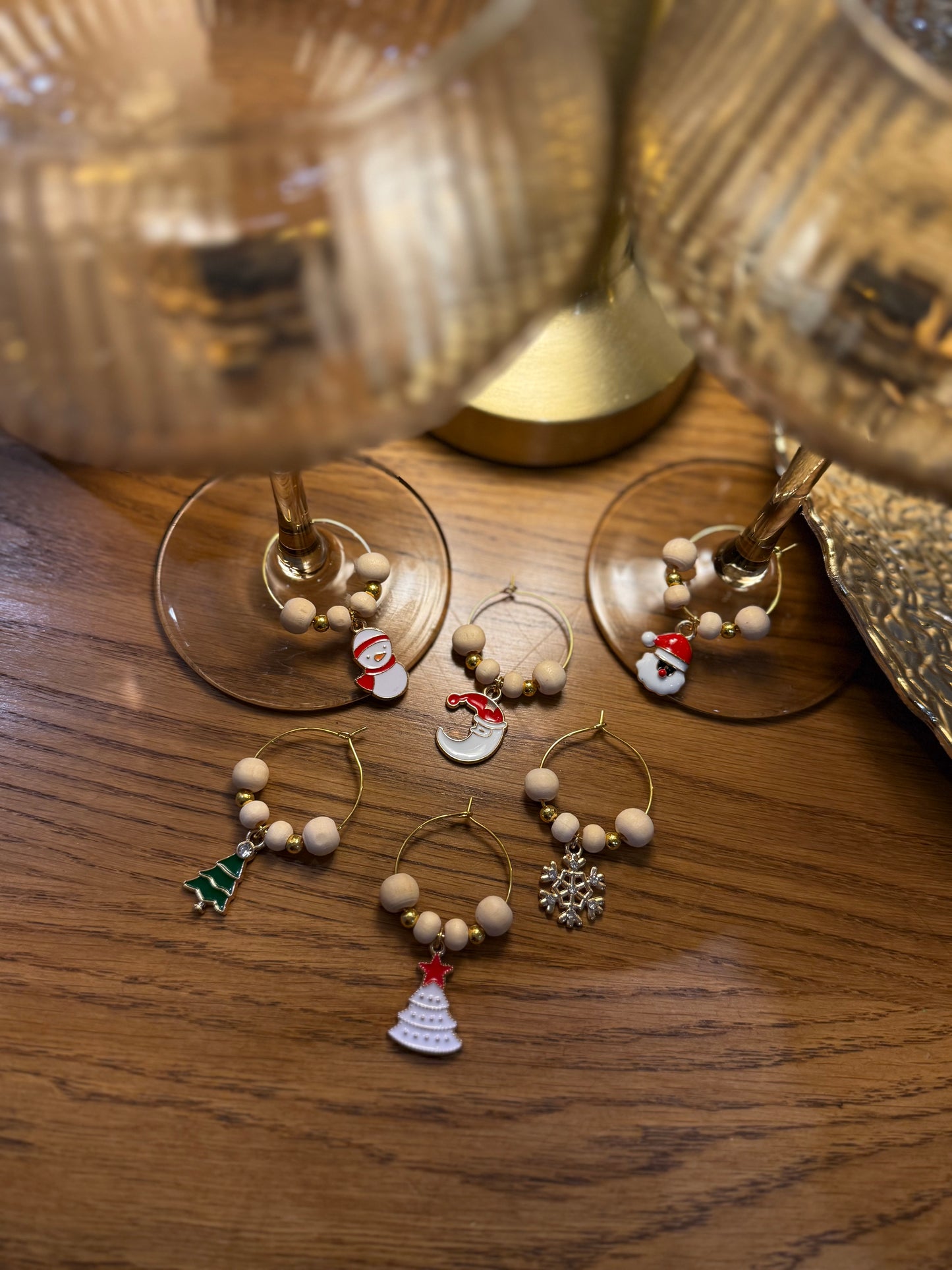Wine glass charms "Boho Xmas" (6pcs)