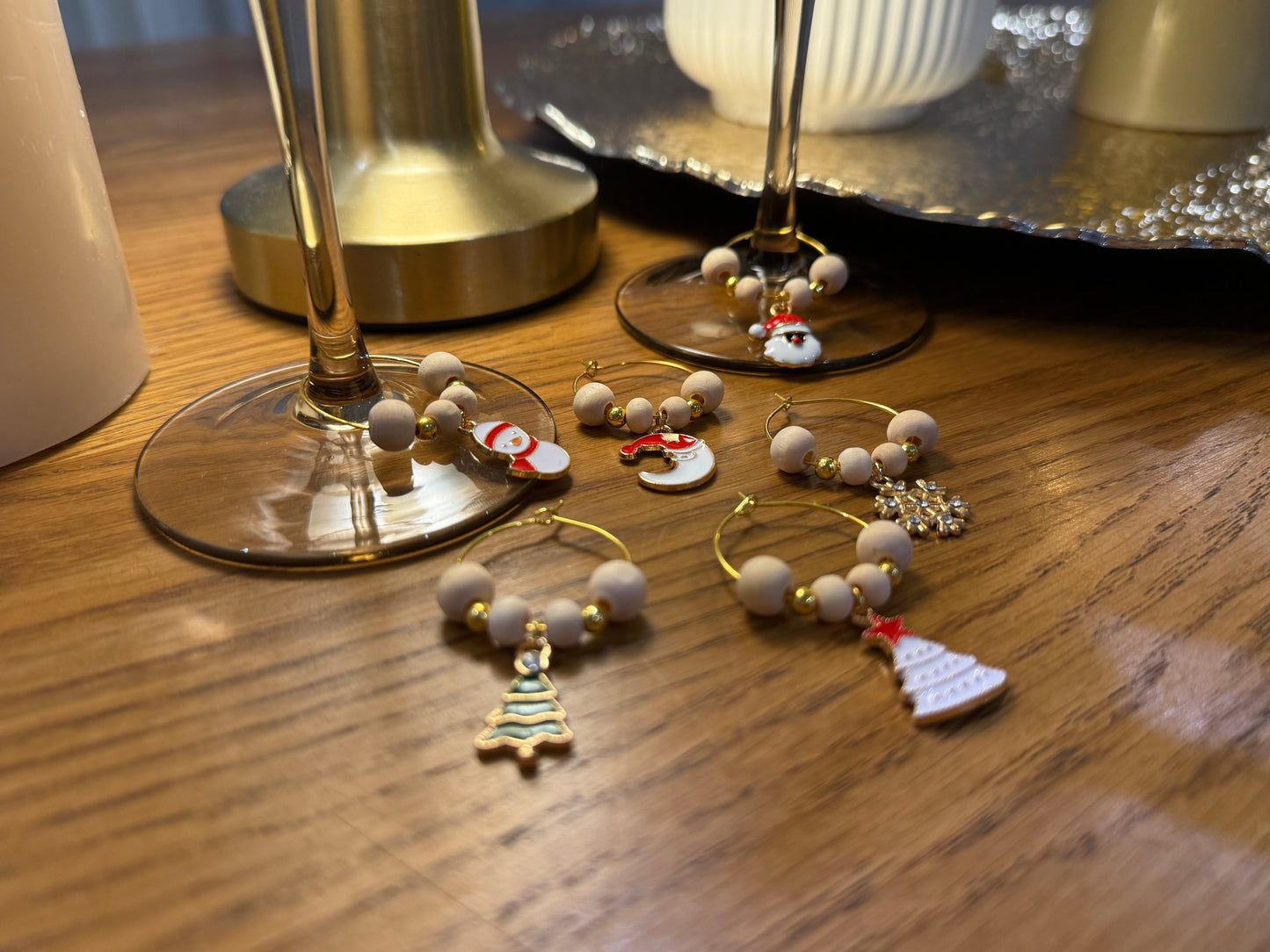 Wine glass charms "Boho Xmas" (6pcs)