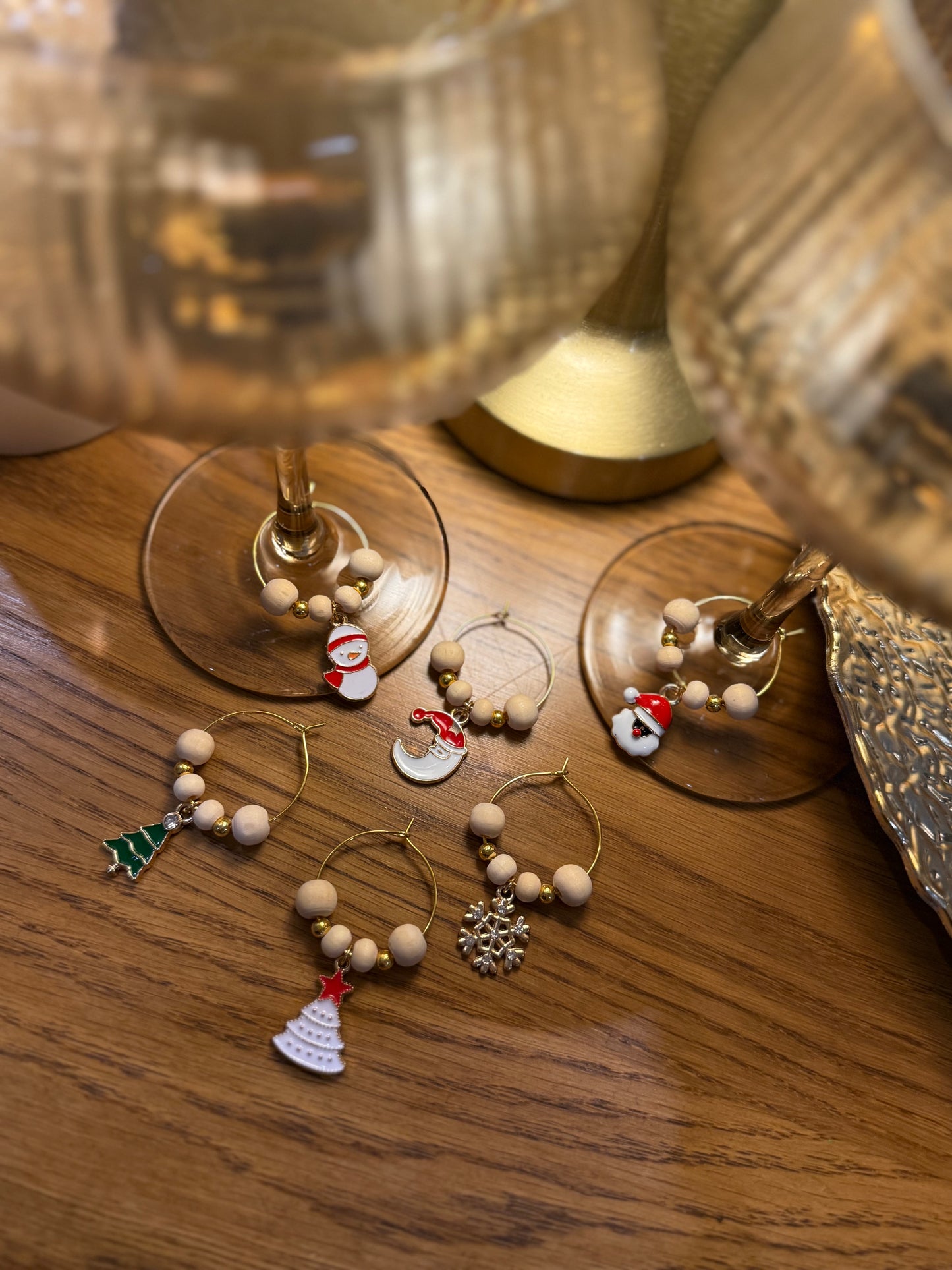 Wine glass charms "Boho Xmas" (6pcs)