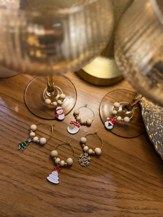 Wine glass charms "Boho Xmas" (6pcs)