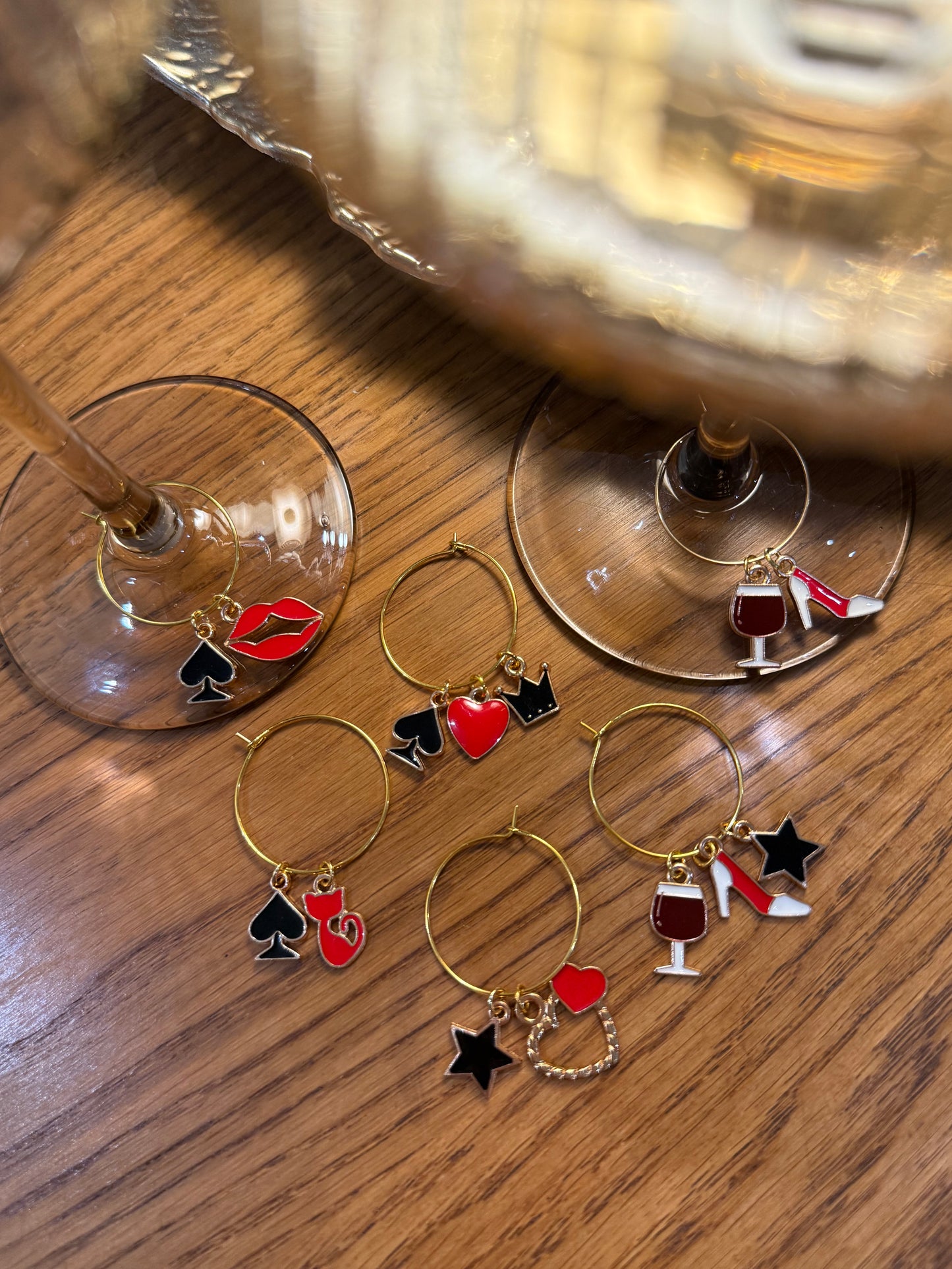 Wine glass charms "Winelover" (6pcs)