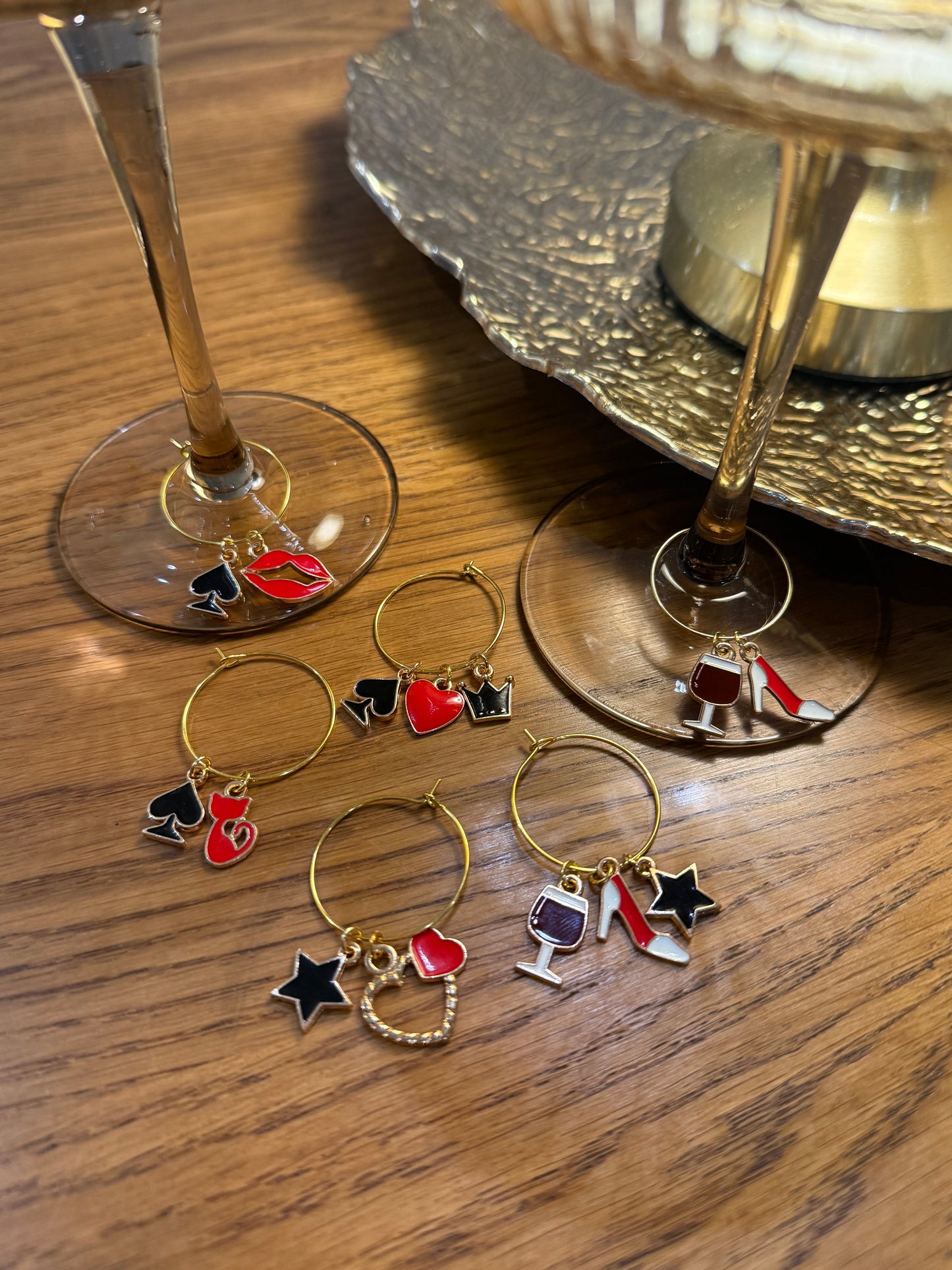 Wine glass charms "Winelover" (6pcs)