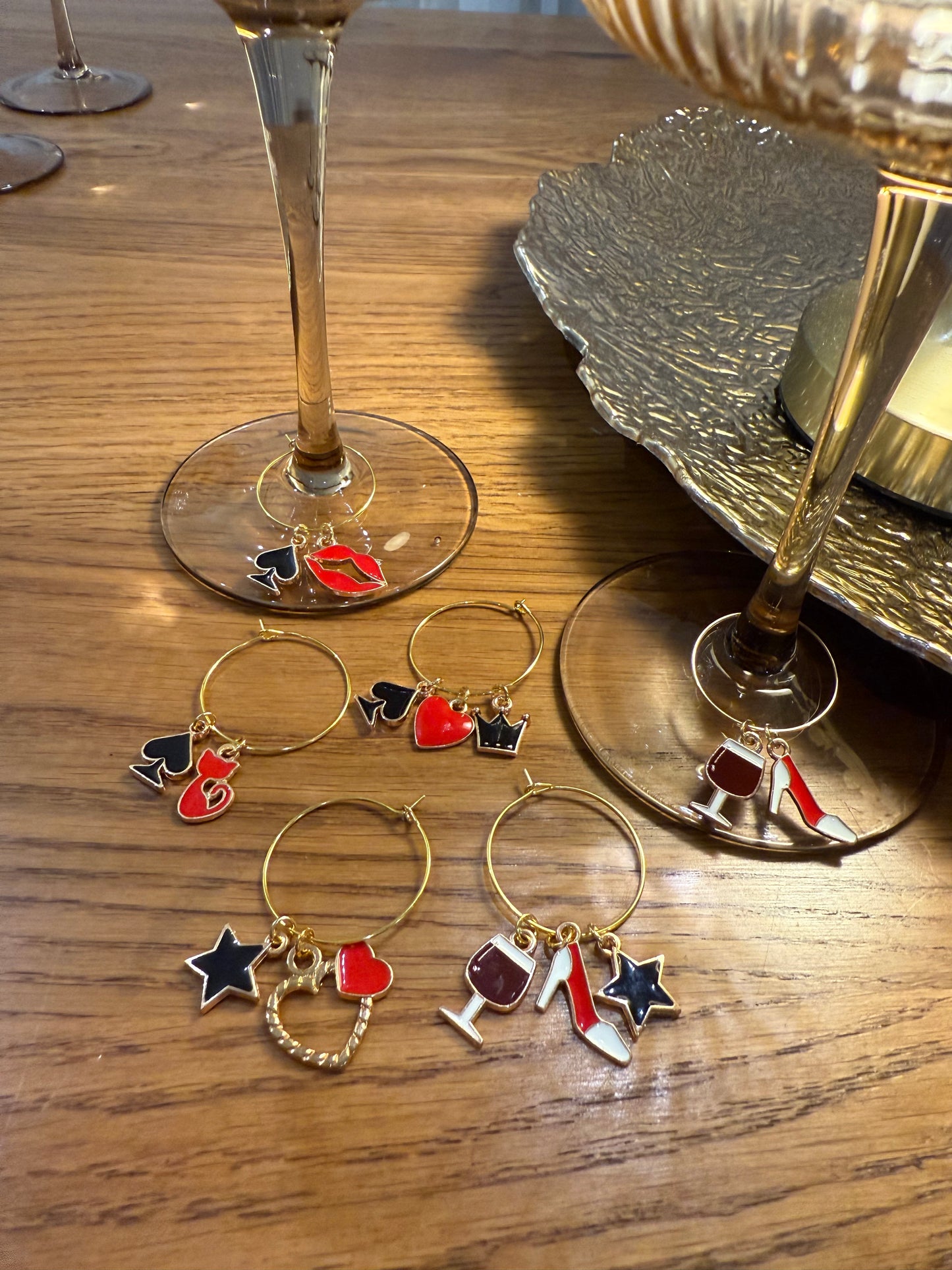 Wine glass charms "Winelover" (6pcs)