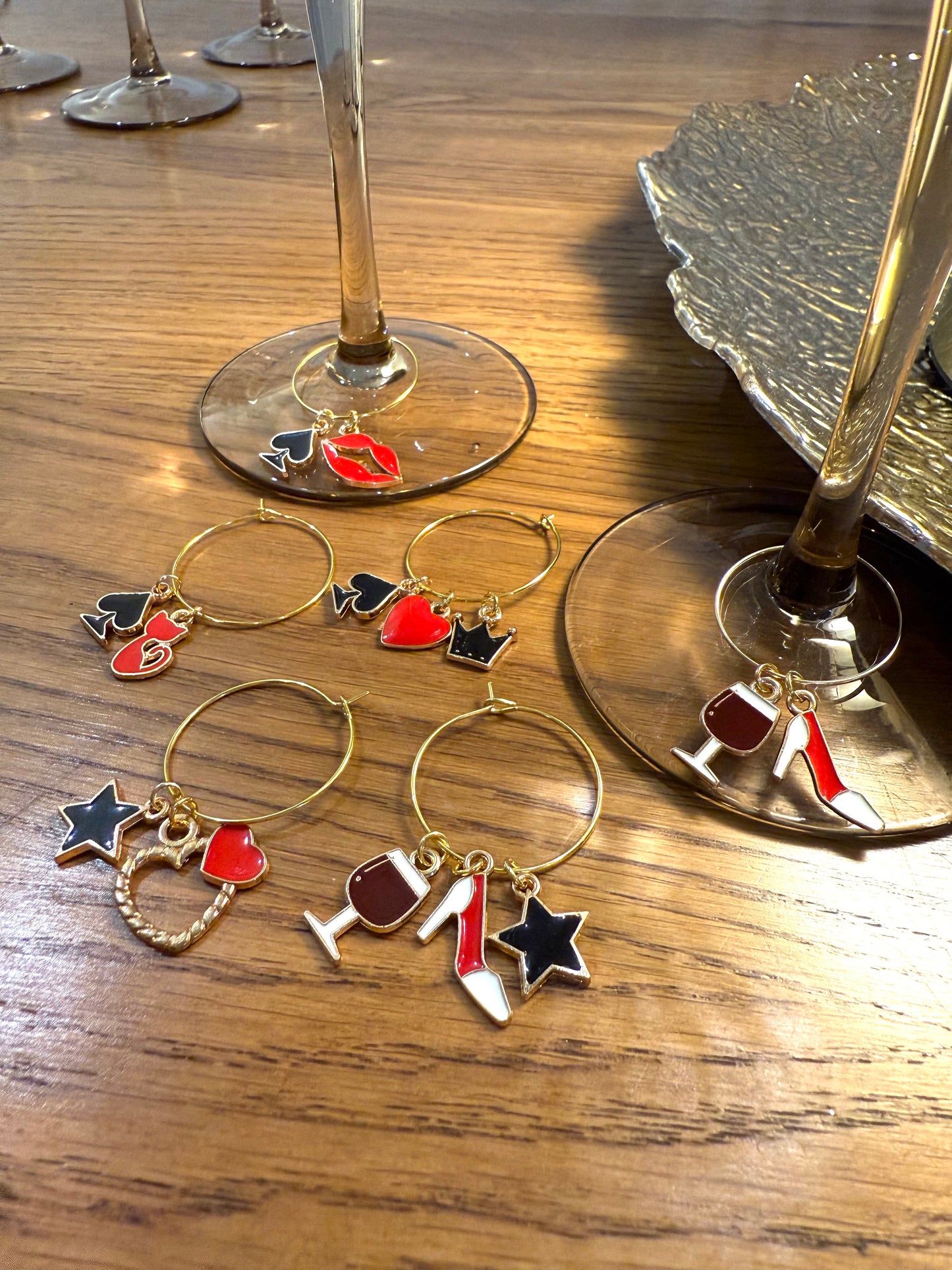 Wine glass charms "Winelover" (6pcs)